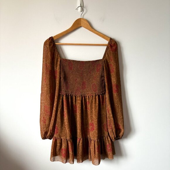 Aritzia Wilfred Tempest Dress in Brown Maplewood Chestnut Size Small - Picture 3 of 7